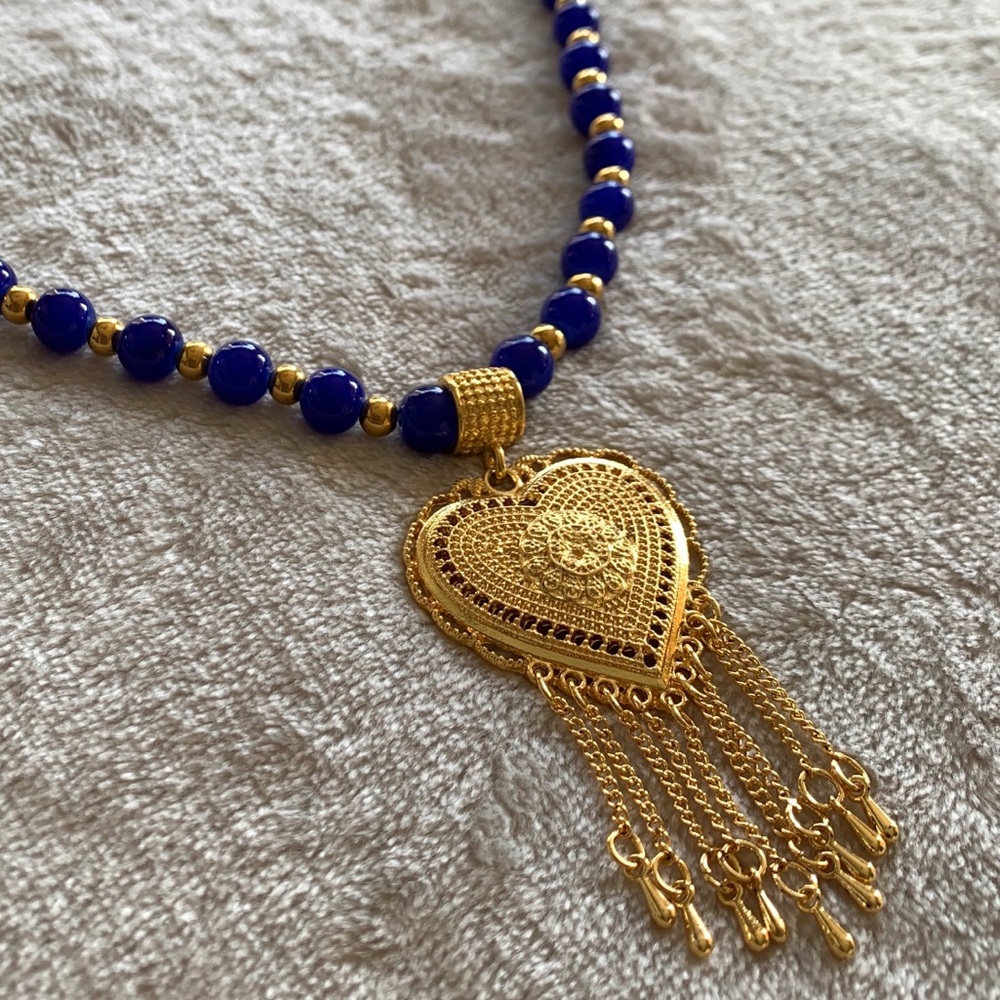 Cobalt & Gold Necklace